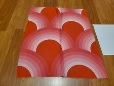 Awesome RARE Vintage Mid Century retro 70s org pinks rainbow arch fabric LOOK picture