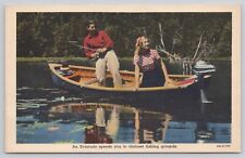 Postcard Evinrude Fishing Boat advertisement picture