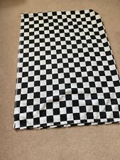 Vintage NASCAR Black White Checkered Twin Size Bed Sheet Flat  Dan River picture