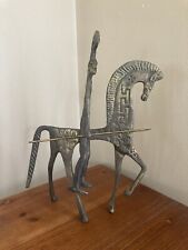 Vintage Brass Soldier And Horse Sculpture In The Style Of Frederick Weinberg picture