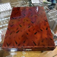 Vtg Lacquered Wood Hinged Lid Writing Lap Desk Pen Art Box picture