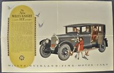 1925 Willys Knight 6-66 Sedan Mailer Sales Brochure Folder Nice Original 25 picture