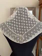 Beautiful Antique French Handmade Edwardian Lace Mantilla  95cm by 52cm picture