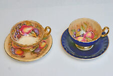2 New Rare Vintage Aynsley Tea Cup Saucer Sets Signed by N.Brunt and D.Jones picture