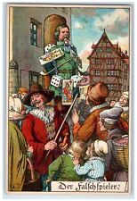 c1910's Gambling Cheater Card Dice Humiliation Germany Unposted Antique Postcard picture