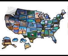 WANDER CAMP State Signs - RV State Sticker Travel map 21 x 15 inches New picture