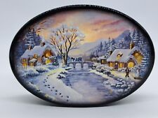 Ukrainian lacquer miniature box “Winter view” Hand made and painted in Ukraine picture