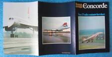 BRITISH AIRWAYS RARE VINTAGE CONCORDE FACT SHEET 1970's 23 MILE A MINUTE PLANE picture