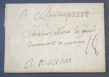 Letter from Brest to Marenne 1783 - postmark BREST Lenain #15 picture