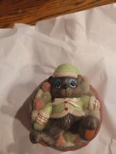 Vintage Dona's Mold Christmas Mouse Laying In A Bed Of Gumdrops Candy Dish Read picture