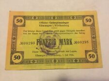 XXX RARE POW WW1 1916 Germany Banknote 50 MARK OFFICER CAMP  picture