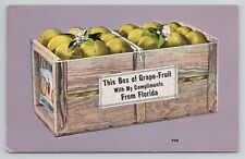Box of Grape Fruit With My Compliments From Florida 1945 Postcard 29 picture