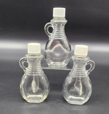Set of 3 Vintage watkin imitation flavor 2oz bottle handle 4 1/2 high Lot W B CO picture