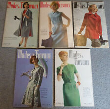 5 Issues  Modes et Travaux Magazine 1963-64 French Text  Sewing Knitting Fashion picture