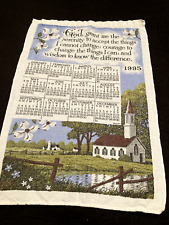 Vintage Calendar Towel 1995 Linen Serenity Prayer picture