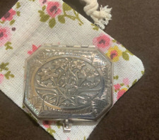 Karess Antique/Vintage Silver Place Plated Powder Compact circa 1928 #29 picture