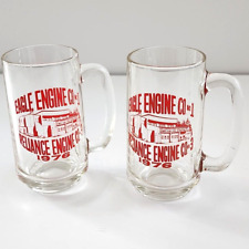 Vintage Clear Glass Beer Mugs 1976 Eagle Engine Co No 1 Set of Two picture