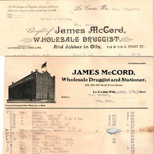 1903 / 1896 La Crosse Wis Letterhead LOT James McCord Wholesale Drugs Receipt R1 picture