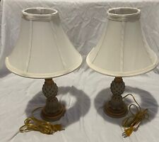 2 Concord Portable Lamps Victorian Style Grey Crackle Finish For Desktop / Table picture