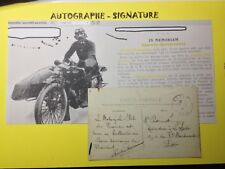 cpa RARE Signed CHARTIER DESVARENNES President of the MCF MOTO to Mr BONNET Editor picture