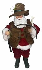 Vintage  Clothtique Fisherman Santa Claus with fishing pole 11” Outdoors Fish picture