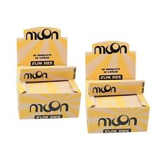 2 Box Moon Unbleached Wood Rolling Paper King Size Slim 108 mm 100 Booklets picture