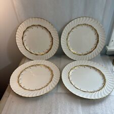 1939 AYNSLEY ENGLAND KENT RIM DINNER PLATES Set of 4 GOLD LEAVES SWIRLGOLD 8170 picture