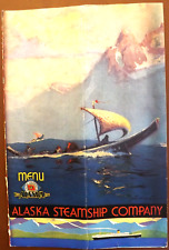 Vintage 1938 ALASKA STEAMSHIP COMPANY MENU SS COLUMBIA picture