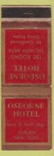 Matchbook Cover - Osborne Hotel Auburn NY Maroon Gold picture