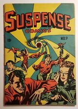 SUSPENSE COMICS #9 (1945) L.B. Cole EYEBALL Cover, Golden Age, Some Color Touch picture