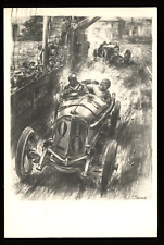 1914 French Grand Prix Carlo Demand Auto Racing Art Postcard picture