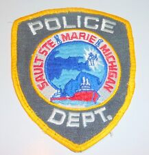 Michigan MI Sault Ste Marie Police Shoulder Patch  Rare - Original - Vintage picture