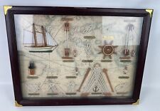 Framed Maritime Nautical Shadow Box With Sailor Knots And Map Display 18”x 23.5” picture