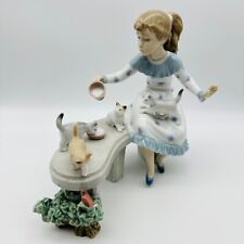 Very Rare Lladro Meal Time 6109 Girl Feeding Kittens Gorgeous Perfect Condition picture