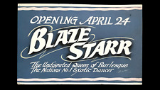 VINTAGE ORIGINAL 1950s BLAZE STARR BURLESQUE POSTER THEATER SIGN HAND PAINTED picture