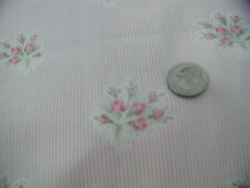 Yuwa Etheral Pink Small Rose Bouquets Micro Stripe Pink/ CREAM Cotton Fabric BTY picture