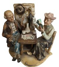 Vintage Ardco Old Man and Woman Couple Playing Cards Poker Figurine 8
