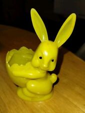 Vintage ROSBRO Bunny Rabbit Easter Egg Candy Container Easter Toy Plastic picture