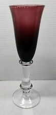 Danube Hand Blown Glass Amethyst Purple Wine Fluted Champagne Glass picture