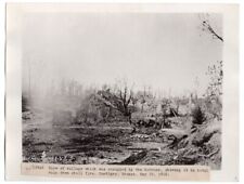 1918 Former German Occupied Village in Ruins Cantigny France Original News Photo picture