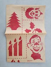 1950s Merry Christmas Spray Snow Stencil Howdy Doody / Clarabell Santa Complete picture