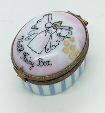 Small Signed Limoges France Peint Main Hand Painted Tooth Fairy Trinket Box picture
