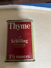 Vintage Red Shilling & Co 1 1/2 oz Spice Tin THYME picture
