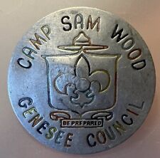 Boy Scout 1960’s Aluminum Neckerchief Slide Camp Sam Wood picture