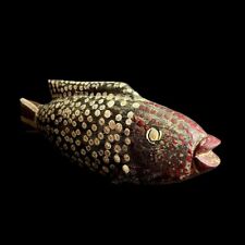 African Tribal Wood masks Hand Carved Wall Hanging Fish Puppet Bozo Mali -G1933 picture