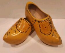 Vtg Yellow Wooden Shoes Handcrafted Clogs Holland Netherlands Handpainted  picture