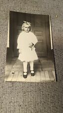 Antique RPPC Real Photo Little Girl White Dress First Communion Rosary Postcard  picture