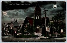 Presbyterian Church On The Hill Asbury Park New Jersey Postcard Night 1908 picture