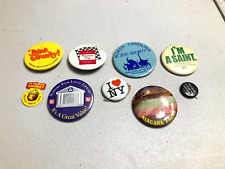 VINTAGE SOCIAL ISSUE AND EVENT PINS VARIOUS STATES  9 DIFFERENT  D51 picture