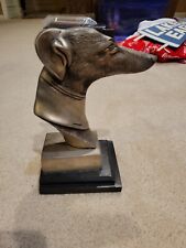 Superb heavy Cast Metal Greyhound Whippet Dog Bust Head Statue Ornament Book End picture
